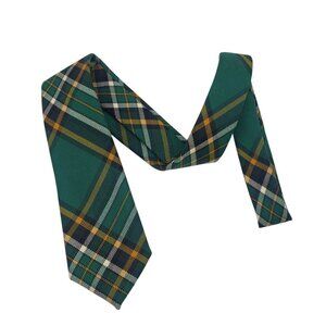100% Wool Irish National Tartan Green Yellow Plaid Kilt Tie St. Patrick's Day